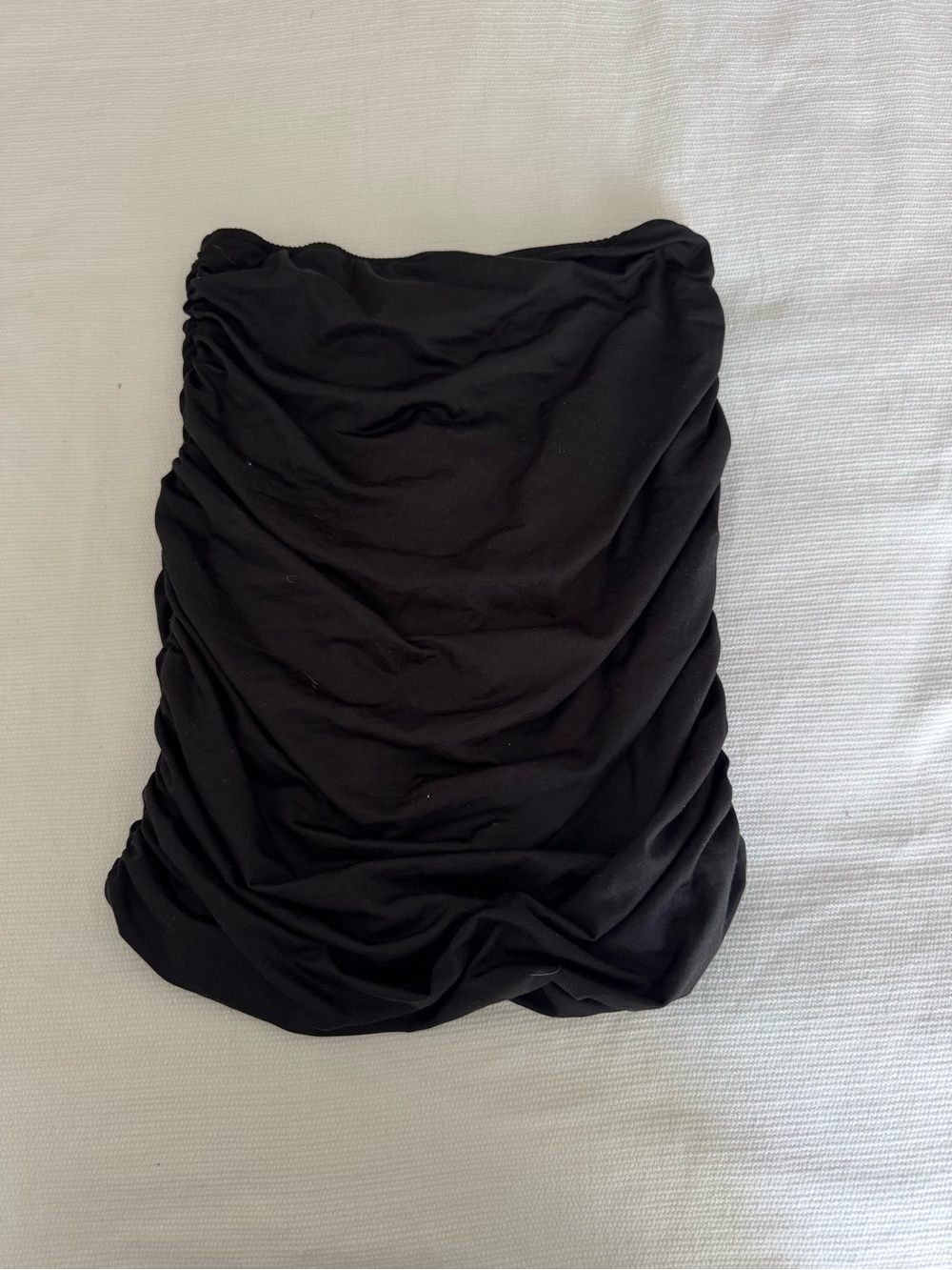Black Ruched Mini Skirt